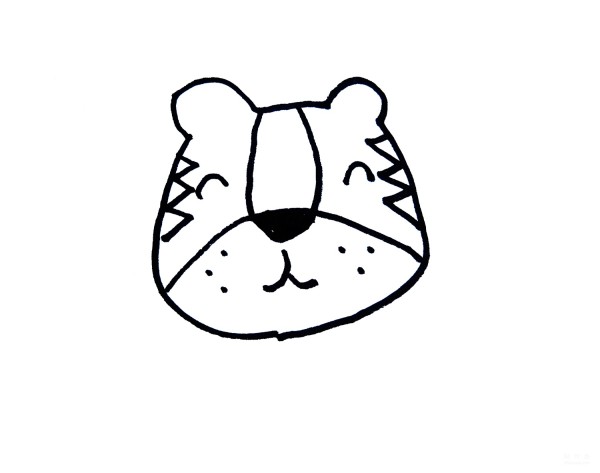 Learn to draw simple drawings, cute big tigers