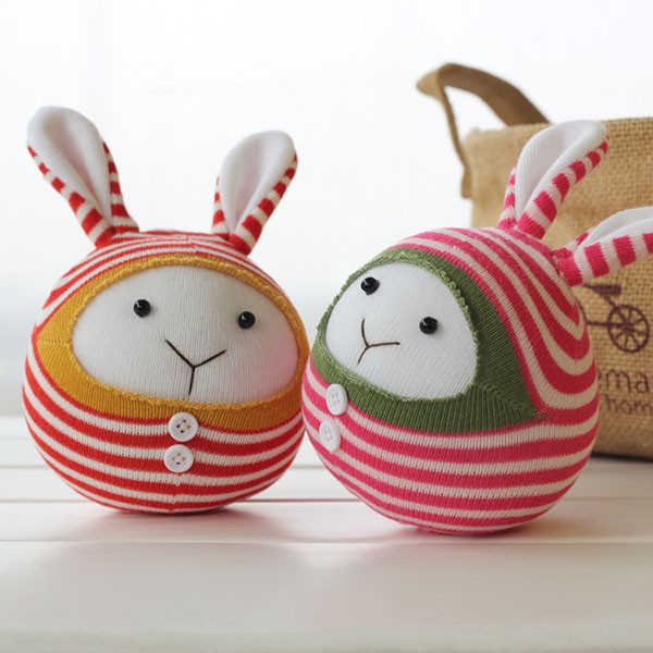 Use your socks to DIY a super cute baby rabbit fabric doll