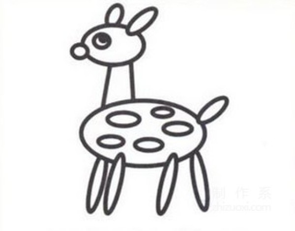 Learn to draw simple strokes, sika deer