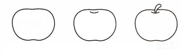 Learn to draw simple strokes, little apple