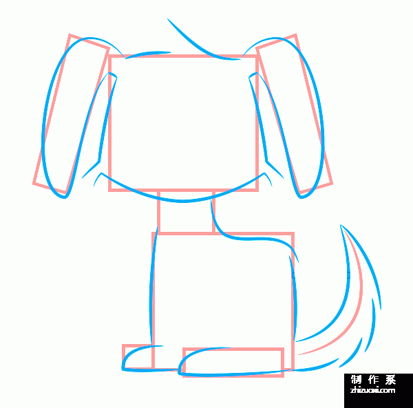 Simple drawing method of puppy