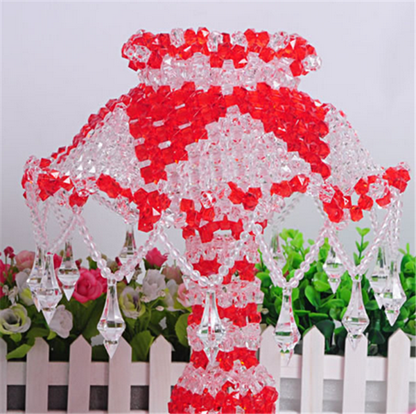 DIY hand-beaded high-end bead curtain table lamps in various colors