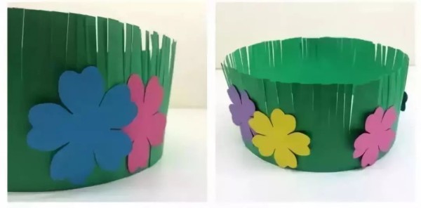 Childrens creative small production of tropical flower hat steps