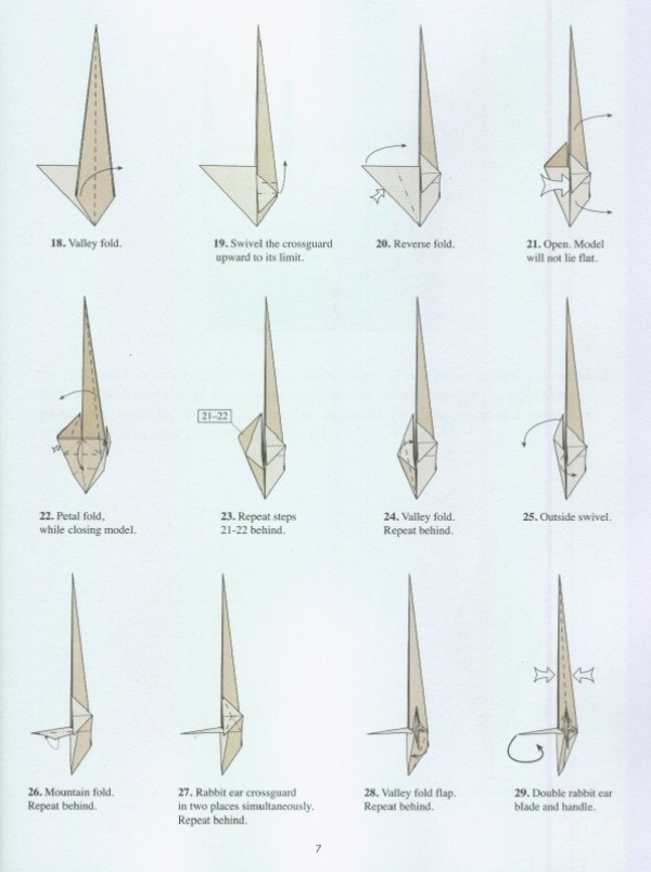 Paper craft hand-making tutorial, Xander Dominick Arena creative origami sword hand-made origami drawing tutorial