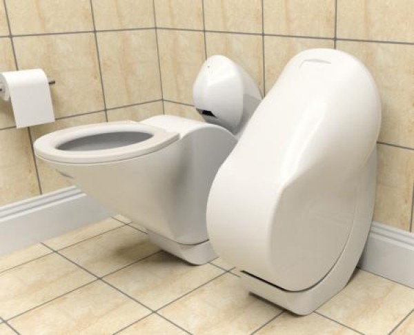 Space-saving folding toilet