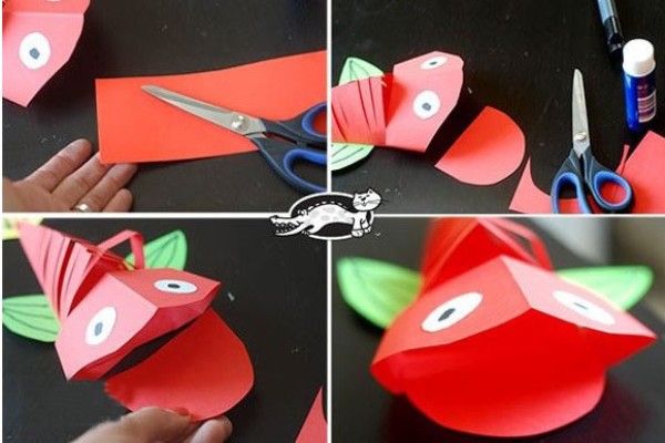 Children’s DIY large-mouthed fish paper-cutting tutorial