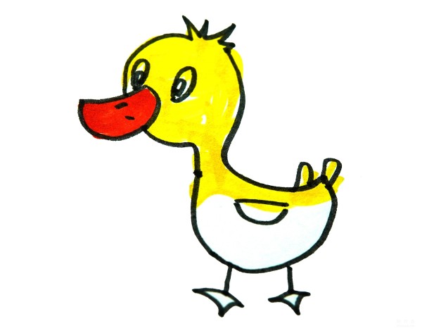 Learn to draw simple strokes, cute little yellow duck