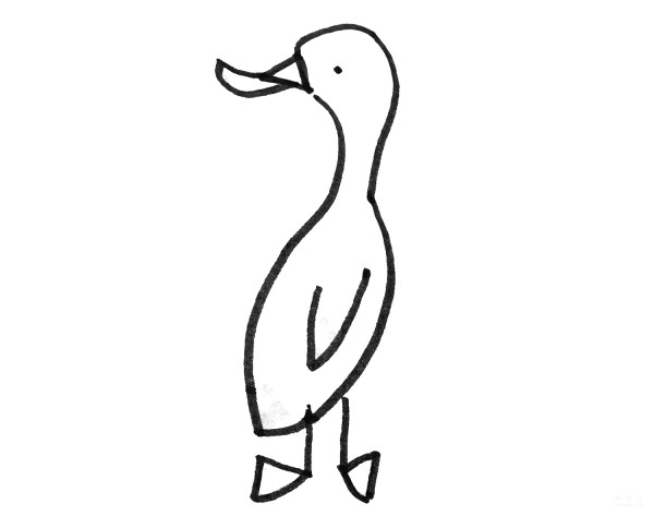 Learn to draw simple strokes, illustrations of how to draw a duck