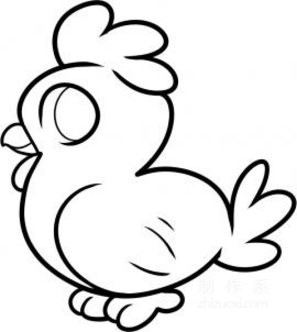 Learn to draw simple drawings, rooster for toddlers