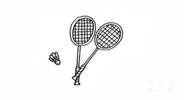 Learn to draw simple strokes, badminton racket