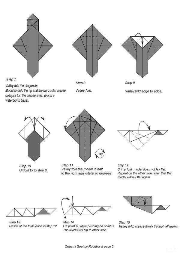 Paper craft hand-making tutorial, Root Borst animal origami goat hand-made origami drawing tutorial