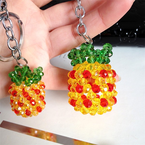 Appreciation of handmade DIY beautiful and delicious beaded pineapple pendant products