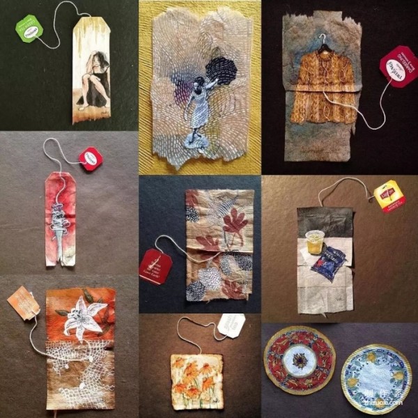 Is it difficult to draw? She painted for 365 days using the tea bags she drank!