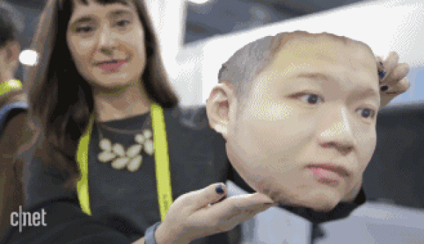 360-degree 3D face camera with no blind spots can be used to make a human skin mask