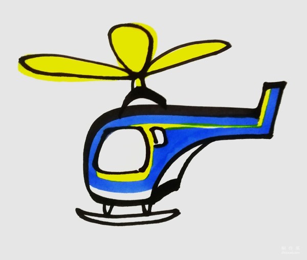 Learn to draw simple drawings, helicopters