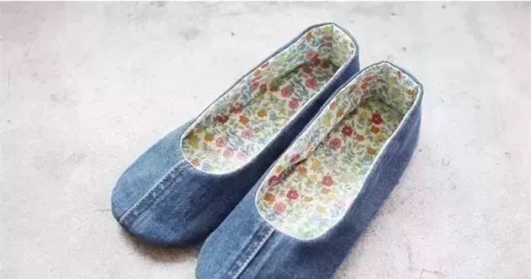 Old jeans turned into cotton slippers, I regret not seeing it sooner!