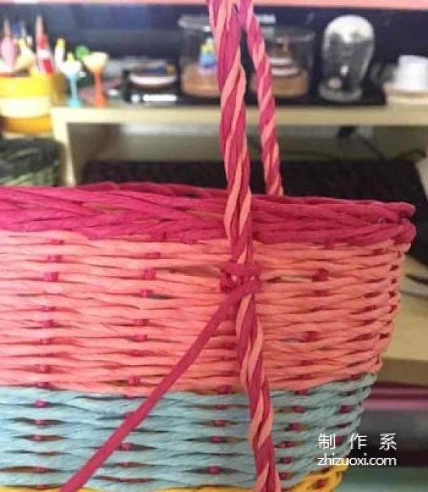 Colorful small hurdle weaving tutorial, DIY method of weaving small flower baskets