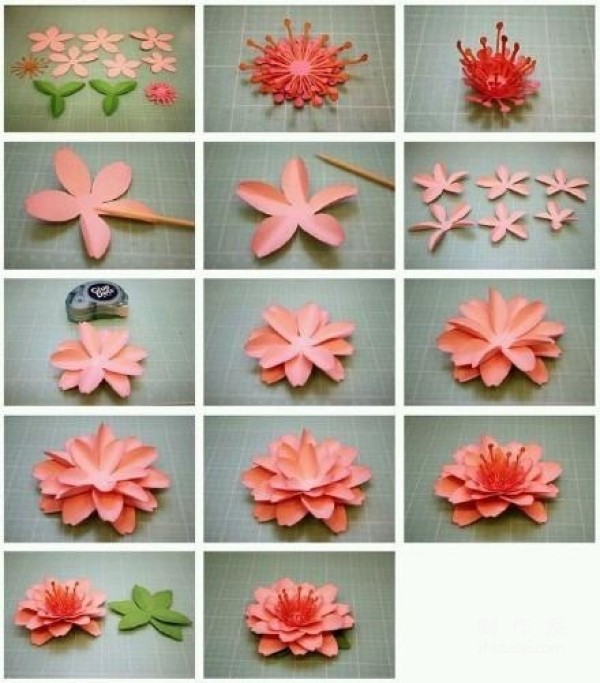 A large number of three-dimensional paper flower making tutorials