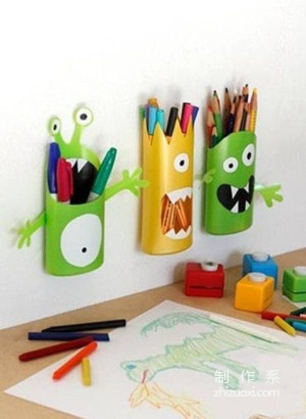 Handmade tutorial on transforming useless plastic bottles into monster cute pen holders