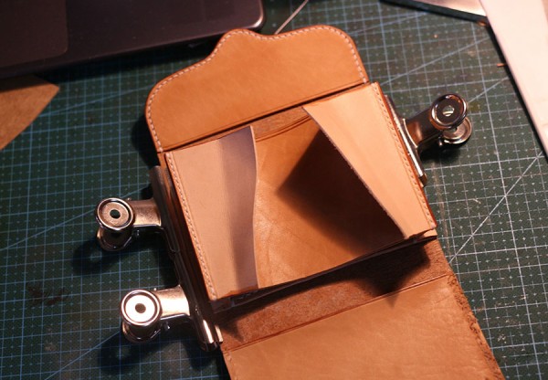 Japanese short clip handmade leather goods making tutorial