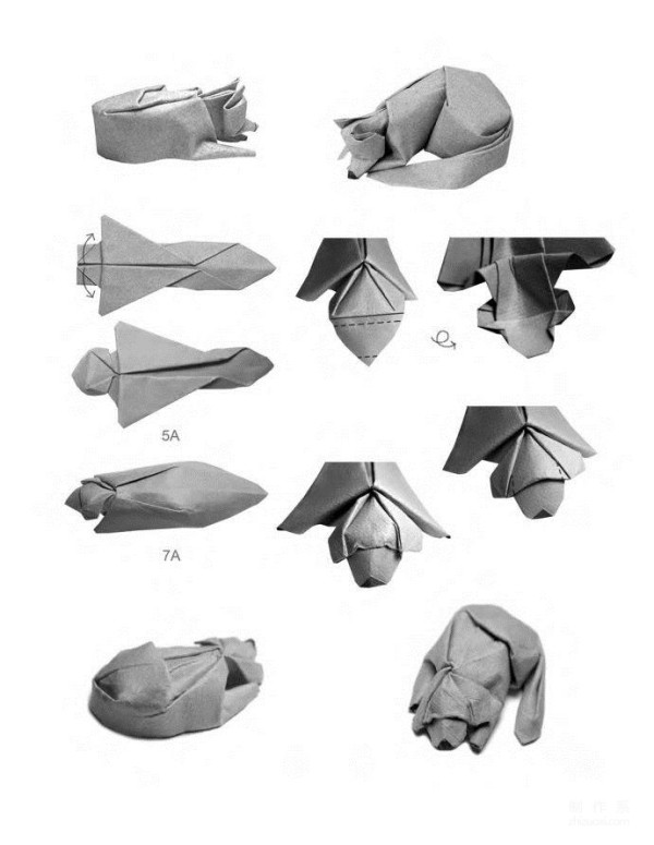 Vietnamese artist shares illustrations of how to origami a cute sleeping puppy