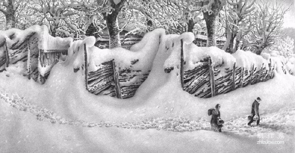 He has been drawing snow with pencil for 61 years, making the snow come alive