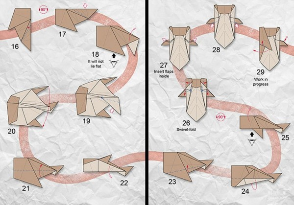 Handmade origami art tutorial, Riccardo Foschi Koi diagrams carp handmade origami diagram tutorial