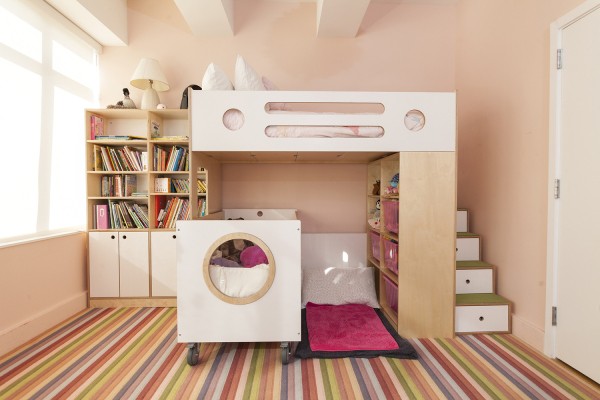 Simple and stylish all-in-one customized childrens bed