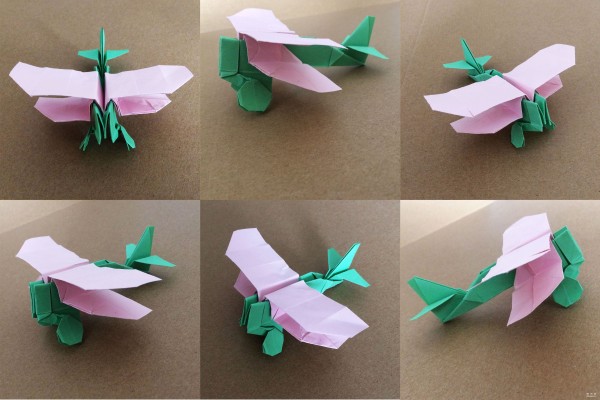 DIY handmade assembly of a cool bi-wing paper airplane