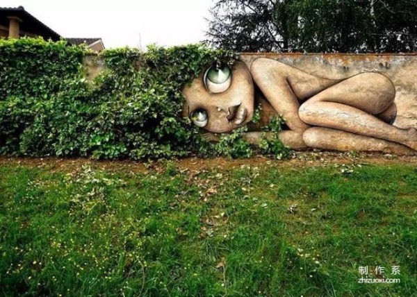 Street art that combines painting and nature