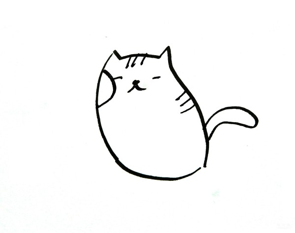 Learn how to draw a shy kitten in simple strokes