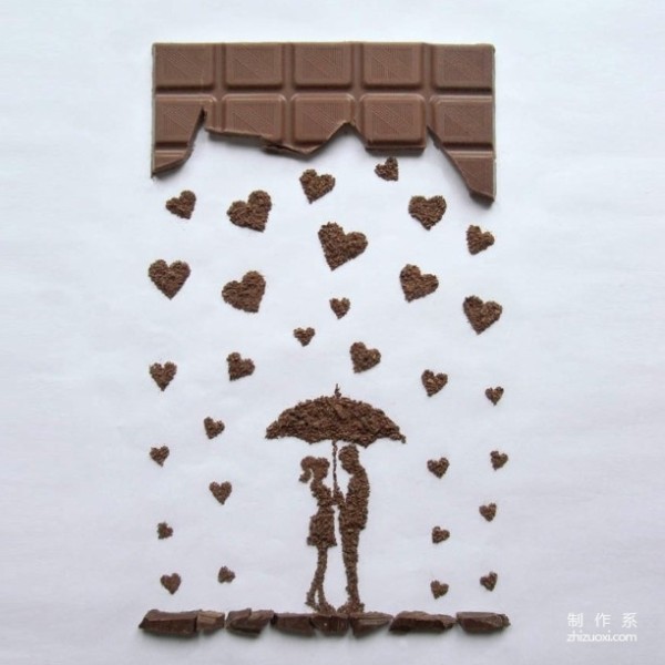 Sweet and delicious, creative painting finished with chocolate