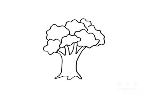 Learn to draw simple drawings, simple drawings of big trees