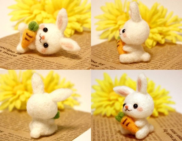 Share with you the handmade DIY wool felt bunny pendant that cannot be separated from food