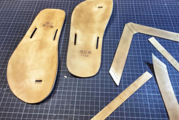 Making basic leather flip-flops (with drawings)