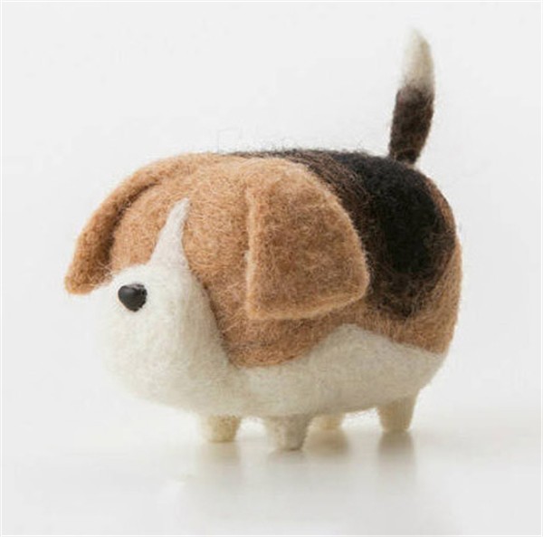 DIY handmade cute puppy creative works from wool felt