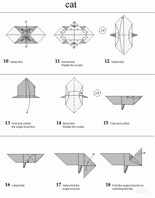 Paper art handmade origami art, Hans Birkeland kitten handmade origami drawing tutorial