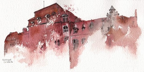  Korean female illustrator SungaParks dripping architectural watercolor works