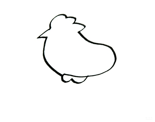 Learn to draw simple strokes, cute little rooster