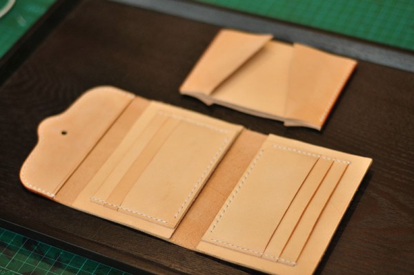 Japanese short clip handmade leather goods making tutorial