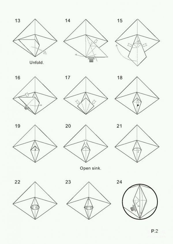 Illustration of steps for making origami cow - the hard-working scalper