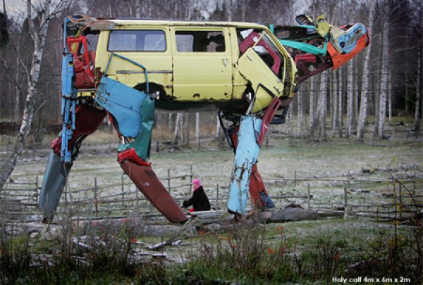 Scrap cars turned into cows