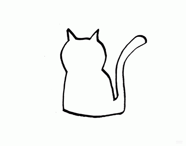 Learn to draw simple drawings, simple drawings of patterned cats