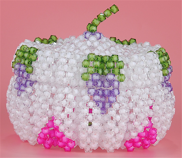 Creative DIY handicraft beaded pumpkin box fruit plate storage box