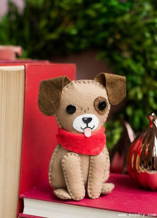 DIY cloth art creative handmade dog wearing scarf