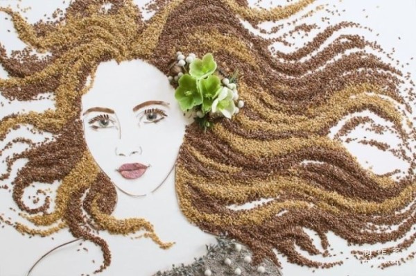 Artist Vicki Rawlins creates portraits using branches and flowers