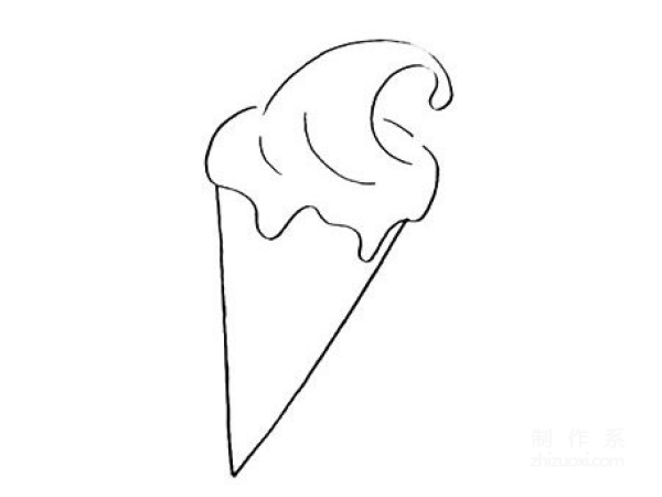 Learn to draw simple strokes, simple ice cream