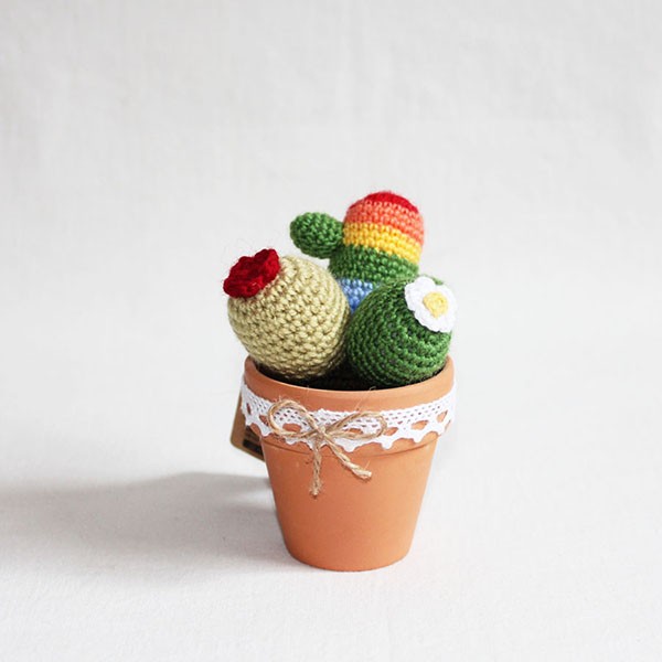 Handmade DIY Crochet The Strongest Cactus Potting Products