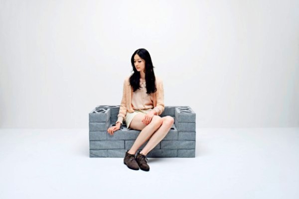 sofa made of soft bricks