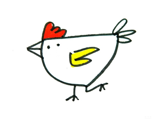 Learn to draw simple drawings, jumping chickens